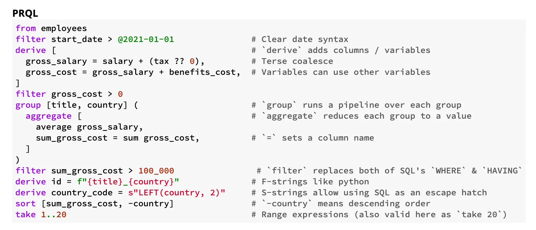 prql-statement